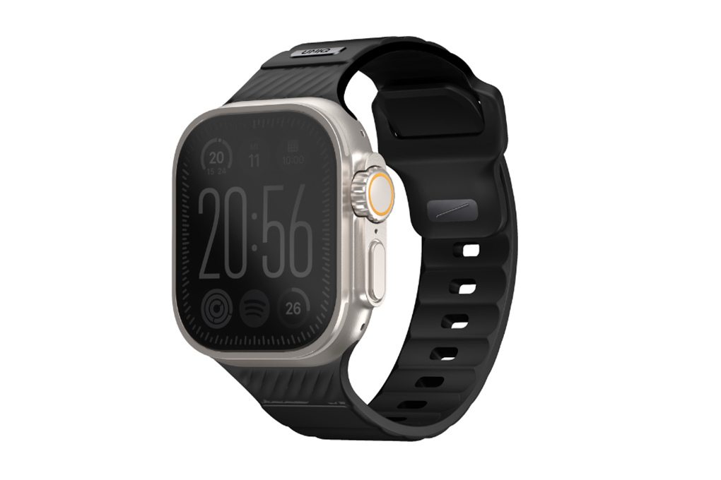 Dây silicone Apple Watch Stride mặt 49/45/44/42mm UNIQ Màu Đen