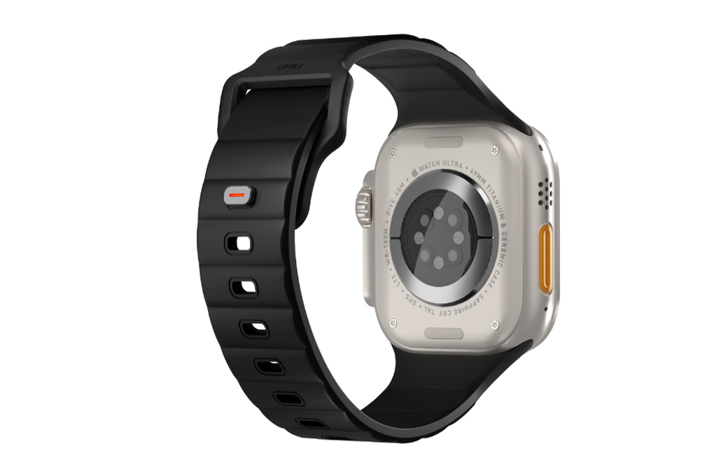 Dây silicone Apple Watch Stride mặt 49/45/44/42mm UNIQ Màu Đen