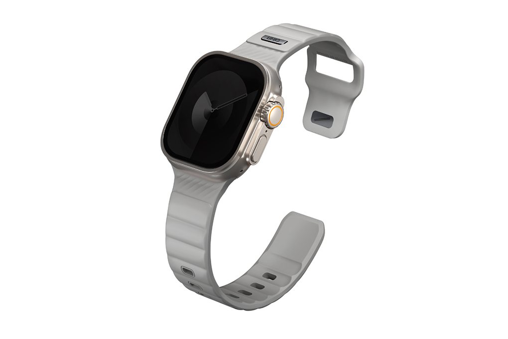 Dây silicone Apple Watch Stride mặt 49/45/44/42mm UNIQ Màu Xám