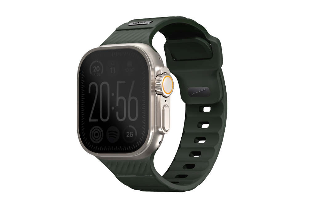 Dây silicone Apple Watch Stride mặt 49/45/44/42mm UNIQ Màu Xanh rêu