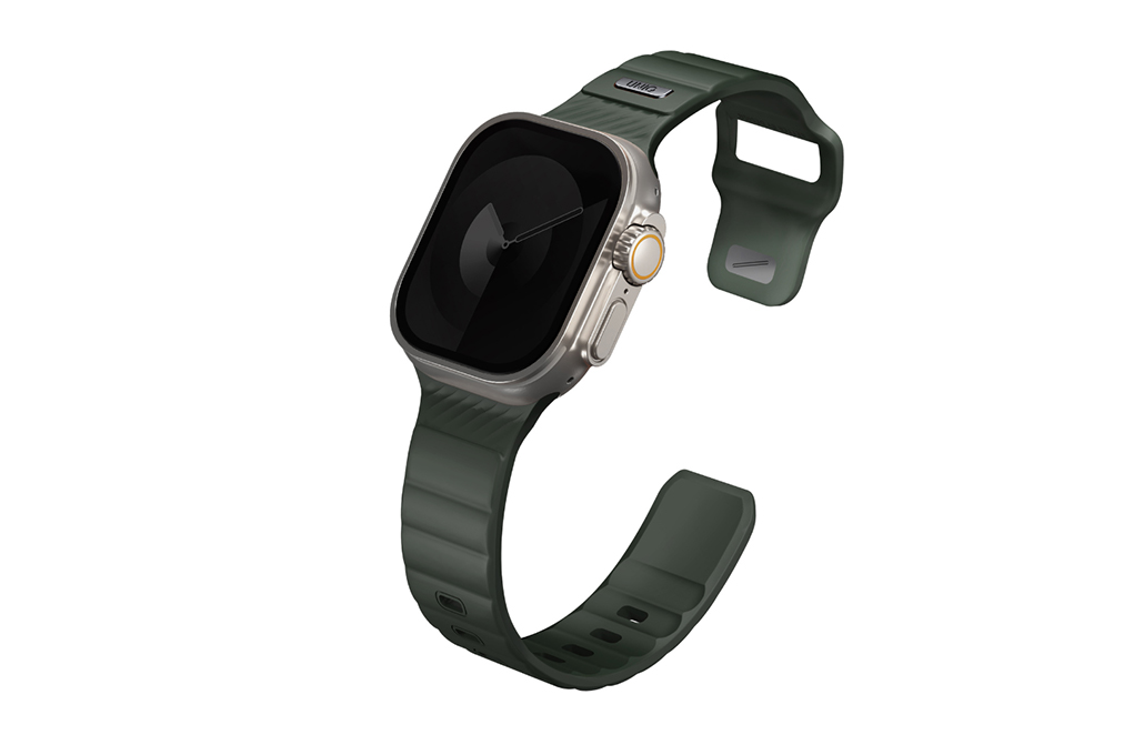 Dây silicone Apple Watch Stride mặt 49/45/44/42mm UNIQ Màu Xanh rêu