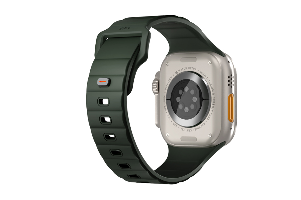 Dây silicone Apple Watch Stride mặt 49/45/44/42mm UNIQ Màu Xanh rêu
