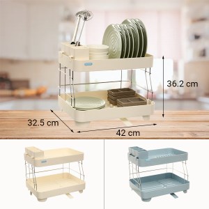 Kệ nhựa 2 tầng đựng bát đĩa Inochi Tokyo HIN.KECH.TOKY 420 x 325 x 362 mm (giao màu ngẫu nhiên)