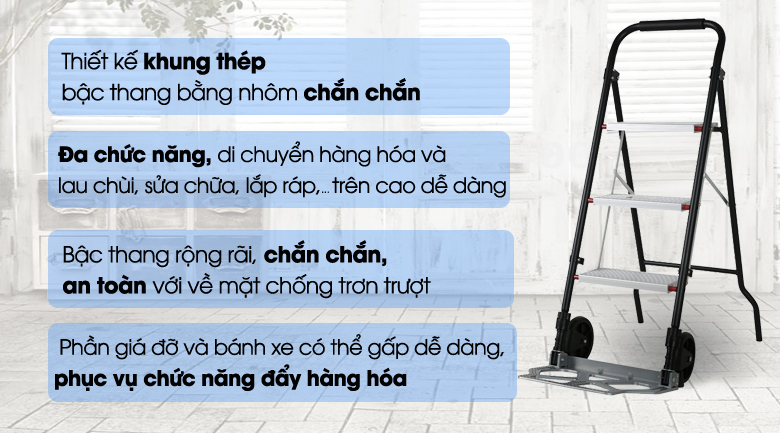 Thang nhôm xe đẩy Kachi MK-183