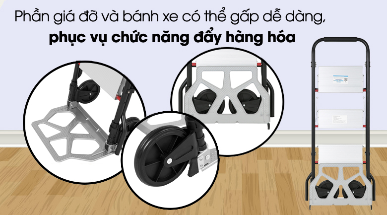 Thang nhôm xe đẩy Kachi MK-183