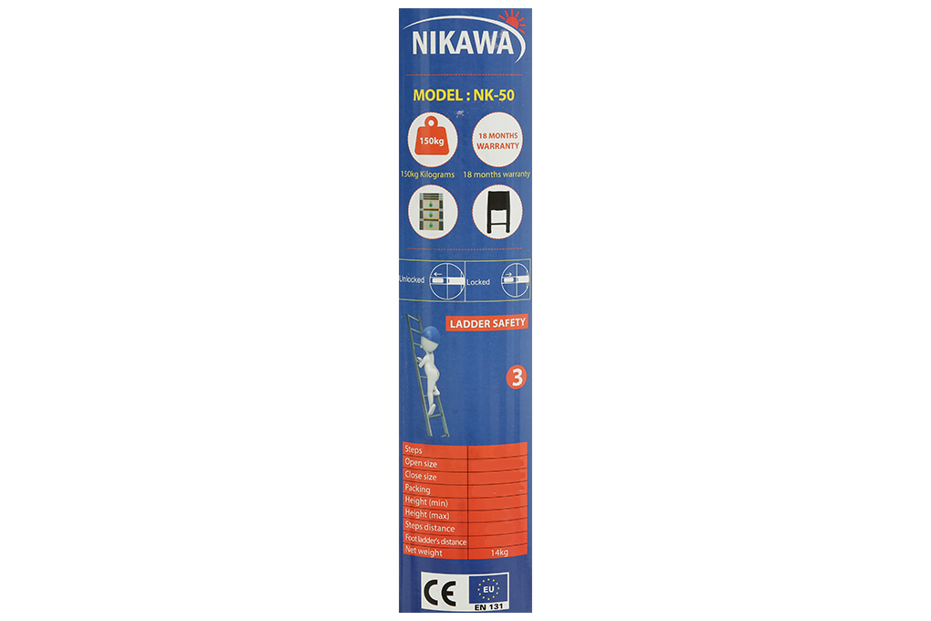 Thang nhôm rút đơn 14 bậc Nikawa NK-50 Màu Xám