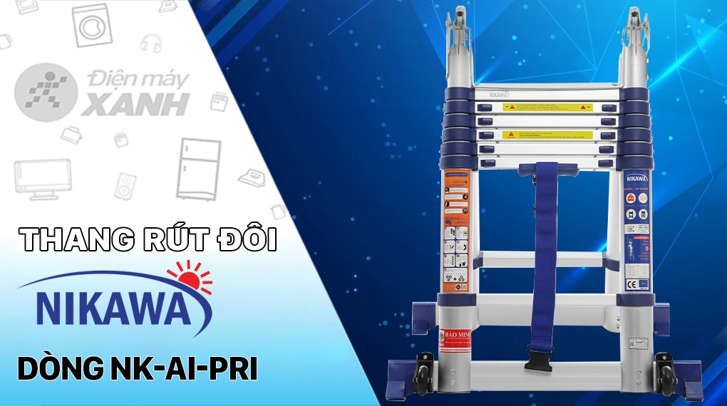 Thang nhôm rút đôi 7 x 2 bậc Nikawa NK-44AI-PRI