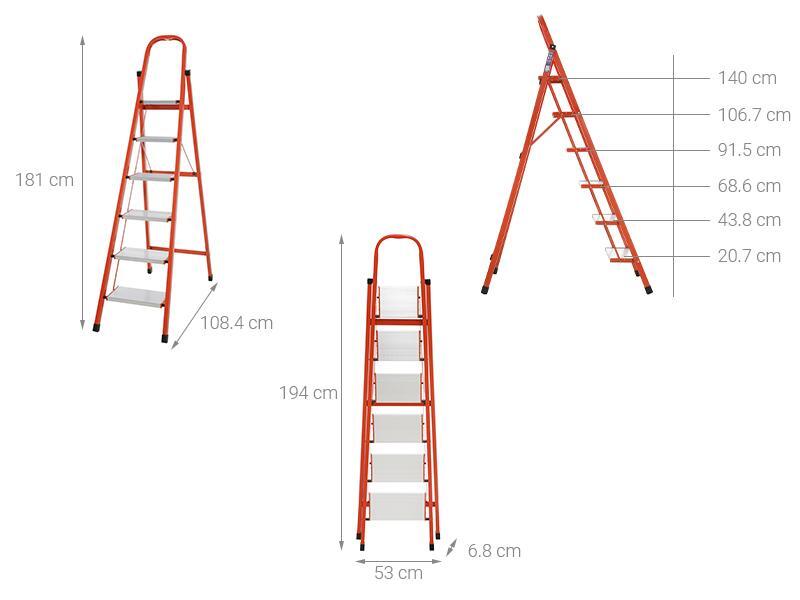 Thang nhôm ghế 6 bậc Nikawa NKS-06
