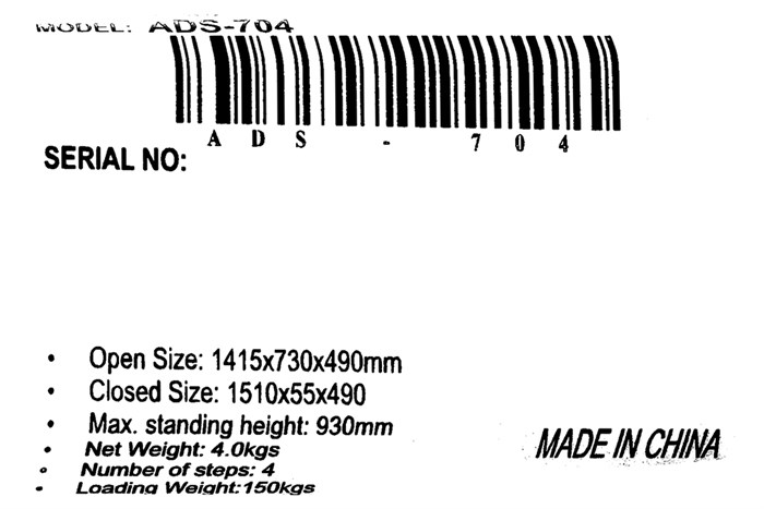 Thang nhôm ghế 4 bậc Advindeq ADS-704