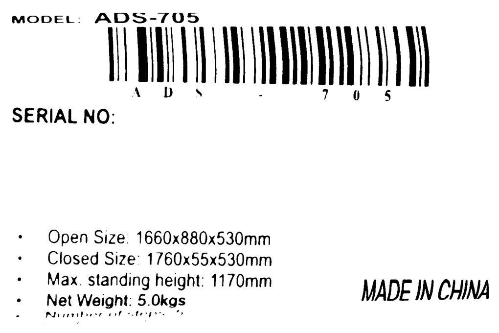 Thang nhôm ghế 5 bậc Advindeq ADS-705 Màu Xám