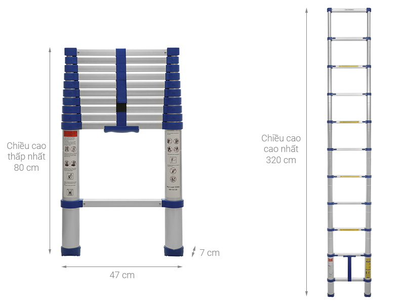 Thang nhôm rút đơn 11 bậc Advindeq ADT210B
