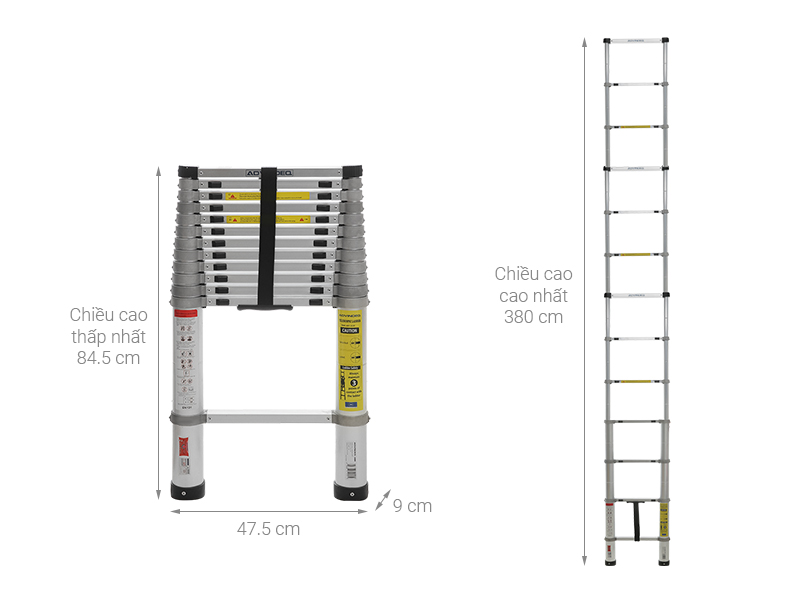 Thang nhôm rút đơn 13 bậc Advindeq ADT212F