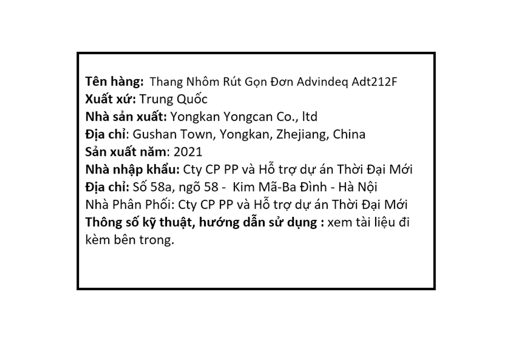 Thang nhôm rút đơn 13 bậc Advindeq ADT212F Màu Xám