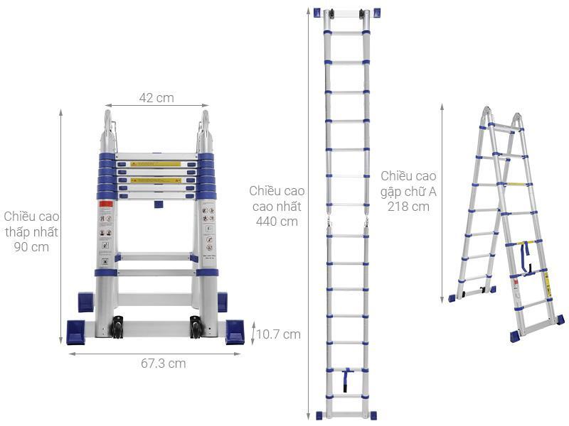 Thang nhôm rút đôi 7 x 2 bậc Advindeq ADT707B