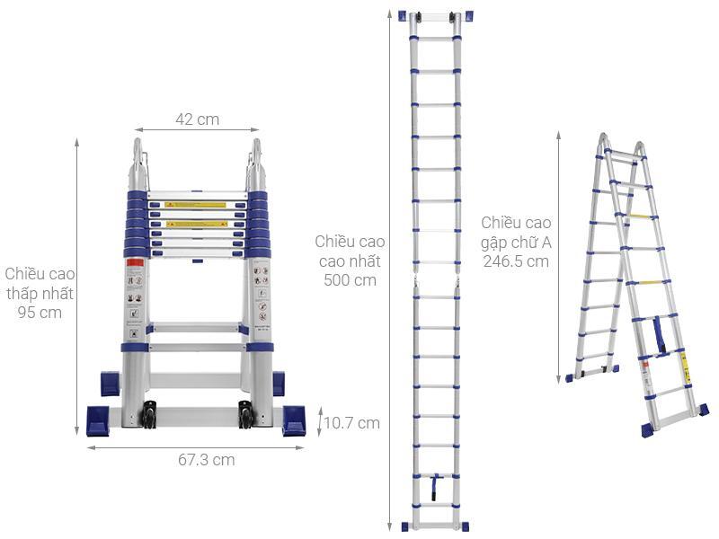 Thang nhôm rút đôi 8 x 2 bậc Advindeq ADT708B