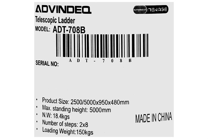 Thang nhôm rút đôi 8 x 2 bậc Advindeq ADT708B