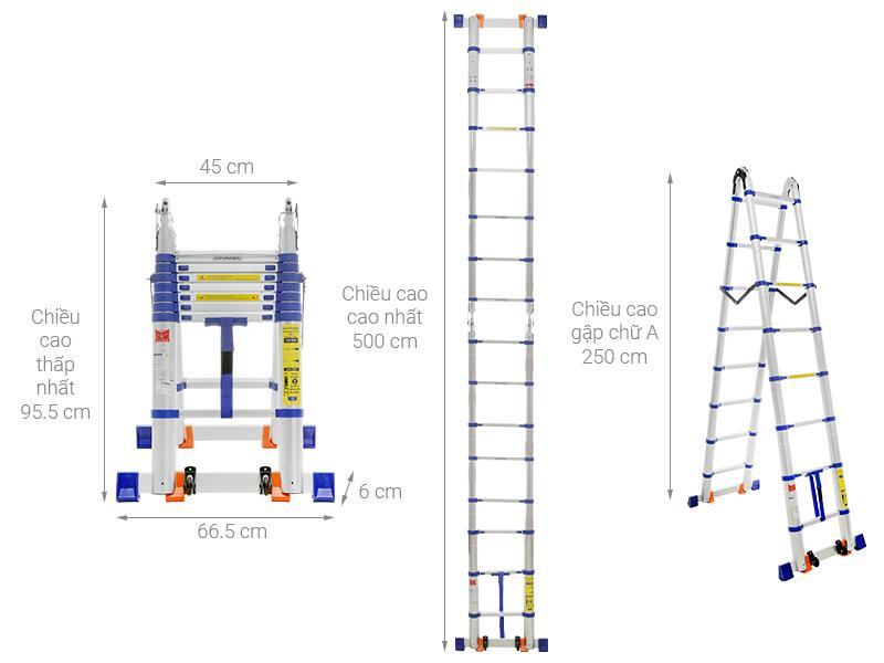 Thang nhôm rút đôi 8 x 2 bậc Advindeq ADT708BN