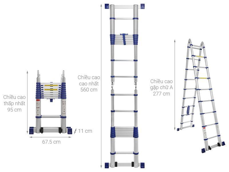 Thang nhôm rút đôi 9 x 2 bậc Advindeq ADT709B