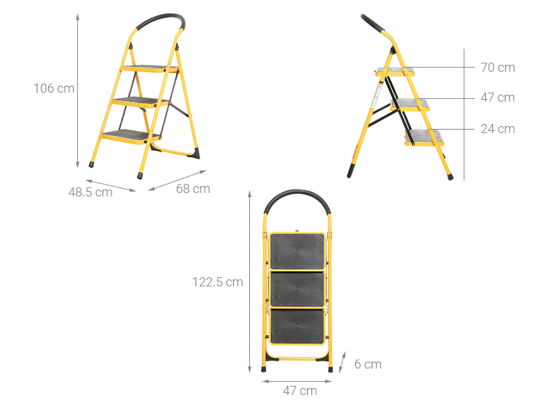Thang nhôm ghế 3 bậc Tolsen 62683 150 kg