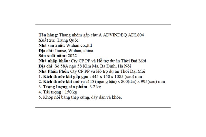 Thang nhôm gấp chữ A 4 x 2 bậc Advindeq ADL804 Màu Bạc