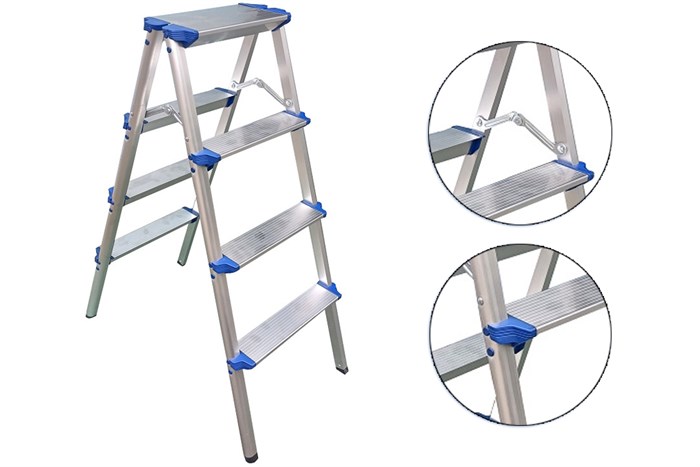 Thang nhôm gấp chữ A 4 x 2 bậc Advindeq ADL804 Màu Bạc