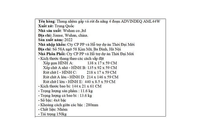 Thang nhôm gấp và rút chữ A 4 x 4 bậc Advindeq AML44W Màu Bạc