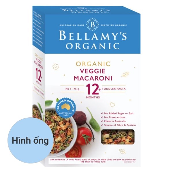 Nui ăn dặm hữu cơ rau củ Bellamys Organic hình ống 175g (từ 1 tuổi) - AVAKids.com