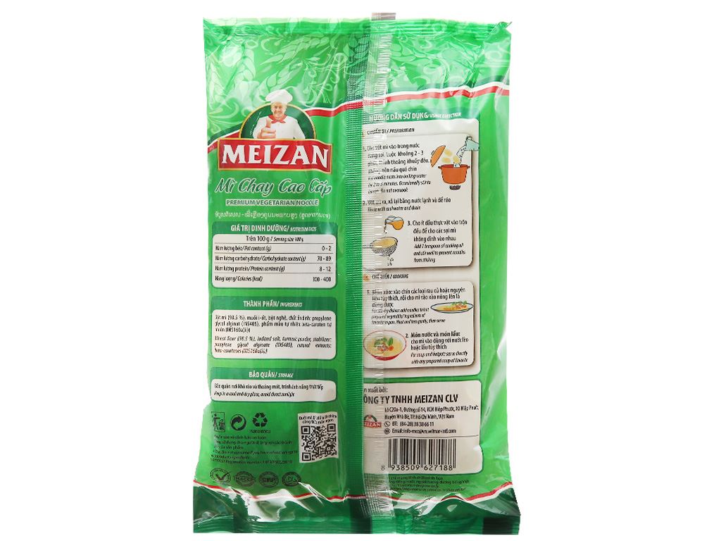 Mì chay cao cấp Meizan gói 250g 3