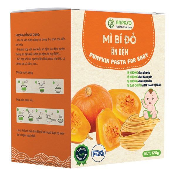 Mì ăn dặm hữu cơ bí đỏ Anpaso 120g (từ 7 tháng)