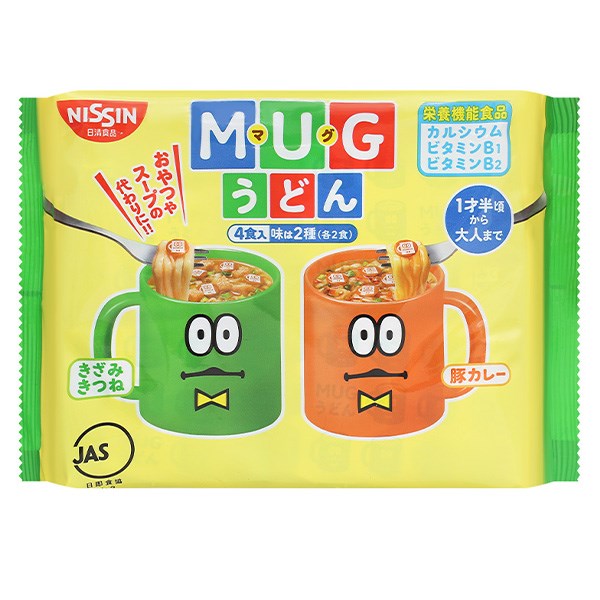 Mì Udon Ăn Dặm Vị Đậu Hũ, Cà Ri Heo Nissin Mug 94G (Từ 1 Tuổi)