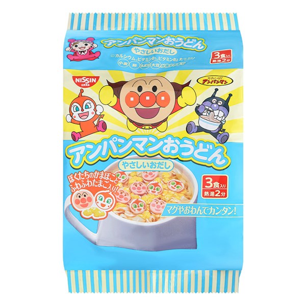 Mì Udon Ăn Dặm Vị Hải Sản Nissin Anpanman 90G (Từ 1 Tuổi)