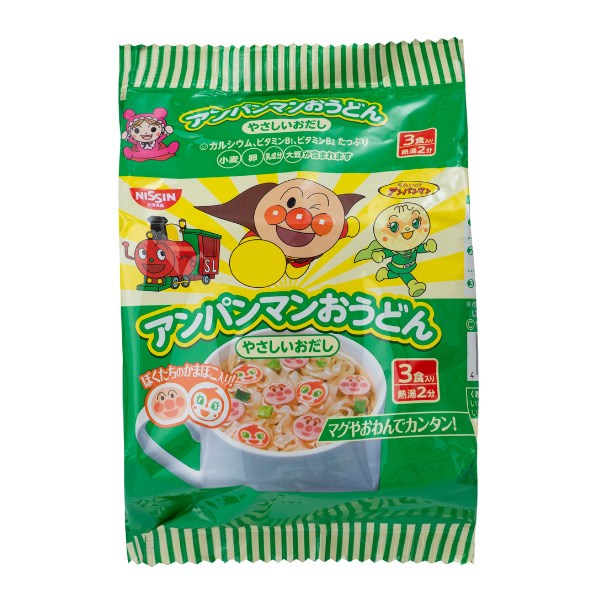 3 gói mì udon ăn dặm vị hải sản Nissin Anpanman 90g (từ 1 tuổi)