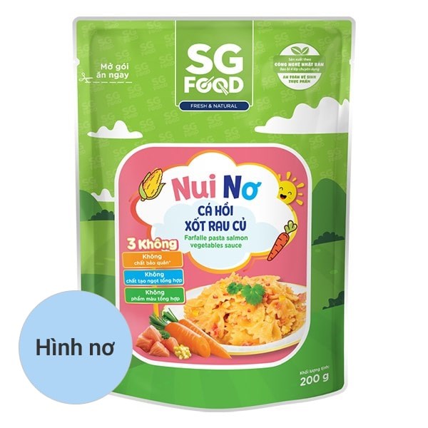 Nui Ăn Dặm Cá Hồi Xốt Rau Củ Sg Food Hình Nơ 200G (Từ 1 Tuổi)