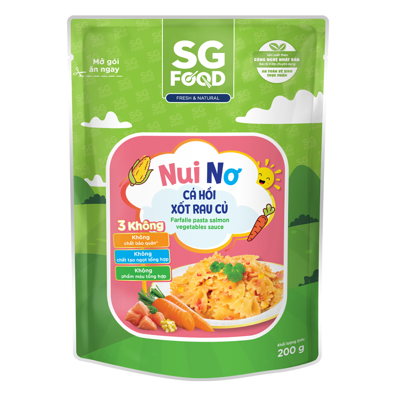 Combo 3 gói nui ăn dặm cá hồi xốt rau củ SG Food