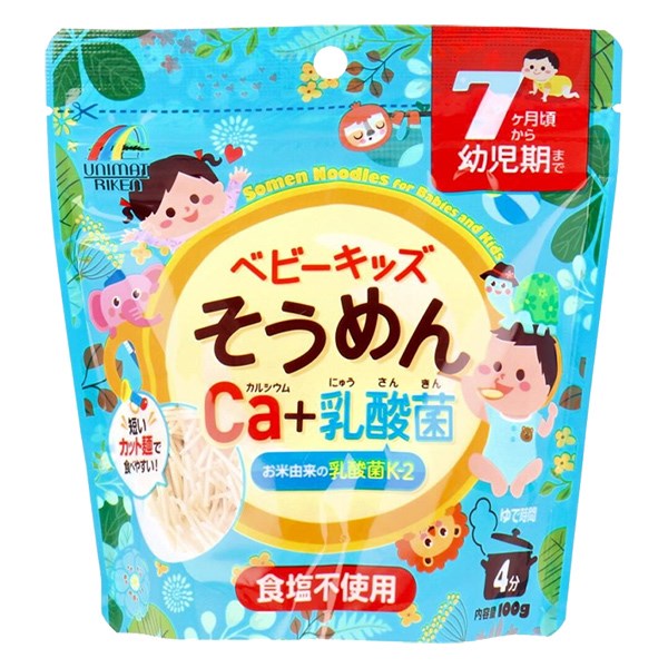 Mì Somen Ăn Dặm Bổ Sung Canxi, Lợi Khuẩn Unimat Riken 100G (Từ 7 Tháng)