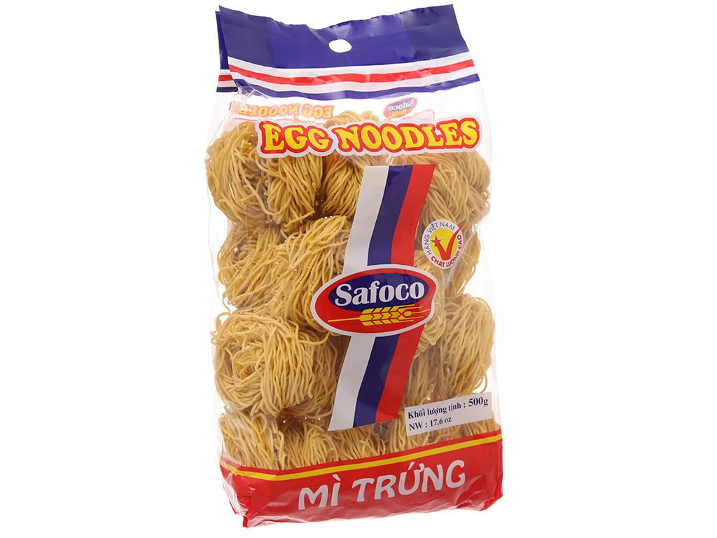 Mì trứng sợi nhỏ Safoco gói 500g 0