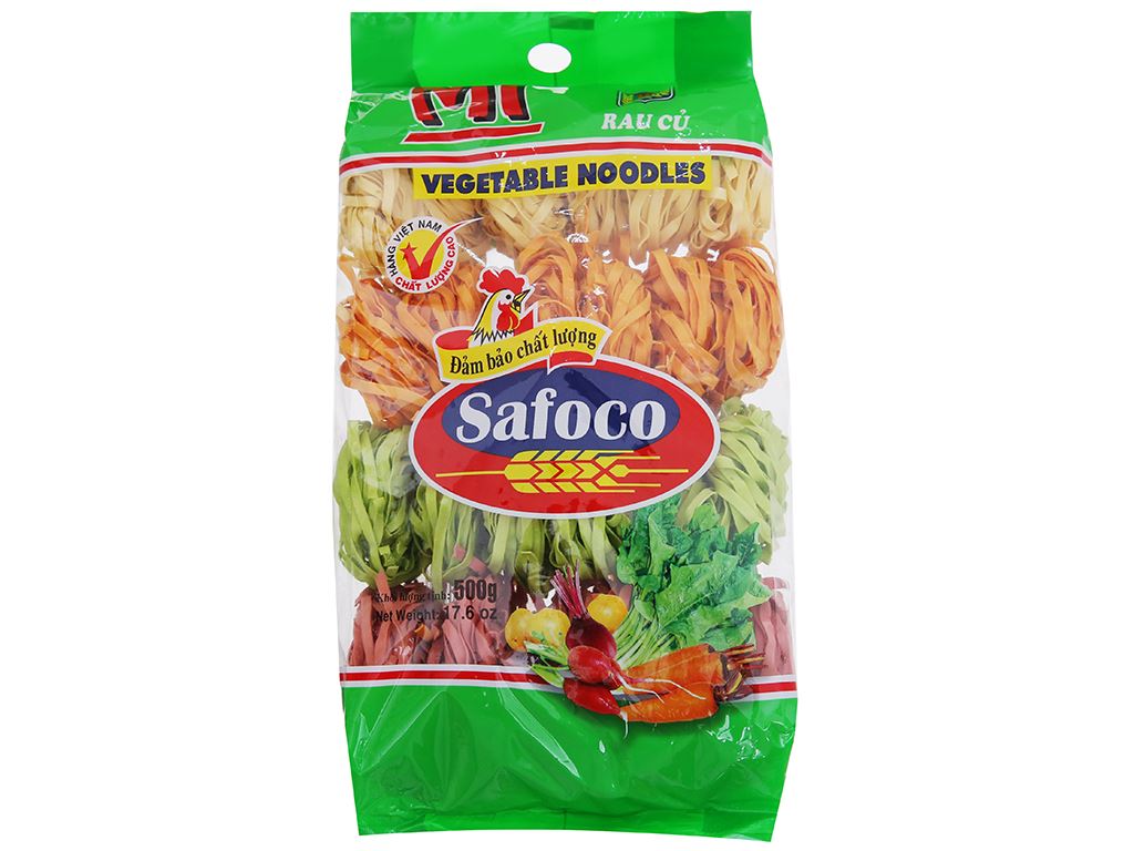 Mì rau củ sợi dẹp Safoco gói 500g giá tốt tại Bách hoá XANH