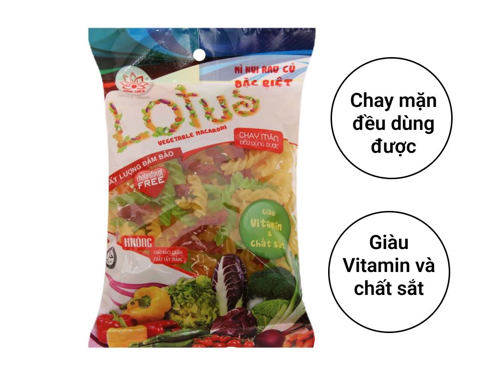 Nui rau củ xoắn Lotus gói 200g 2