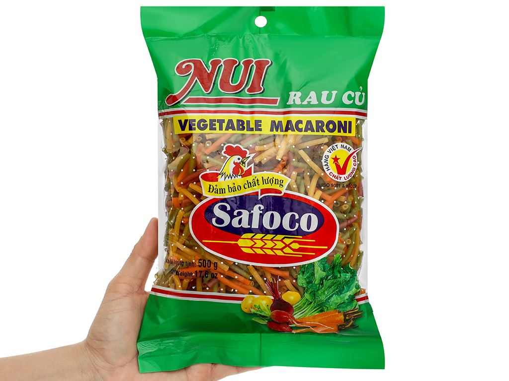 Nui rau củ ống nhỏ Safoco gói 500g giá tốt tại Bách hóa XANH