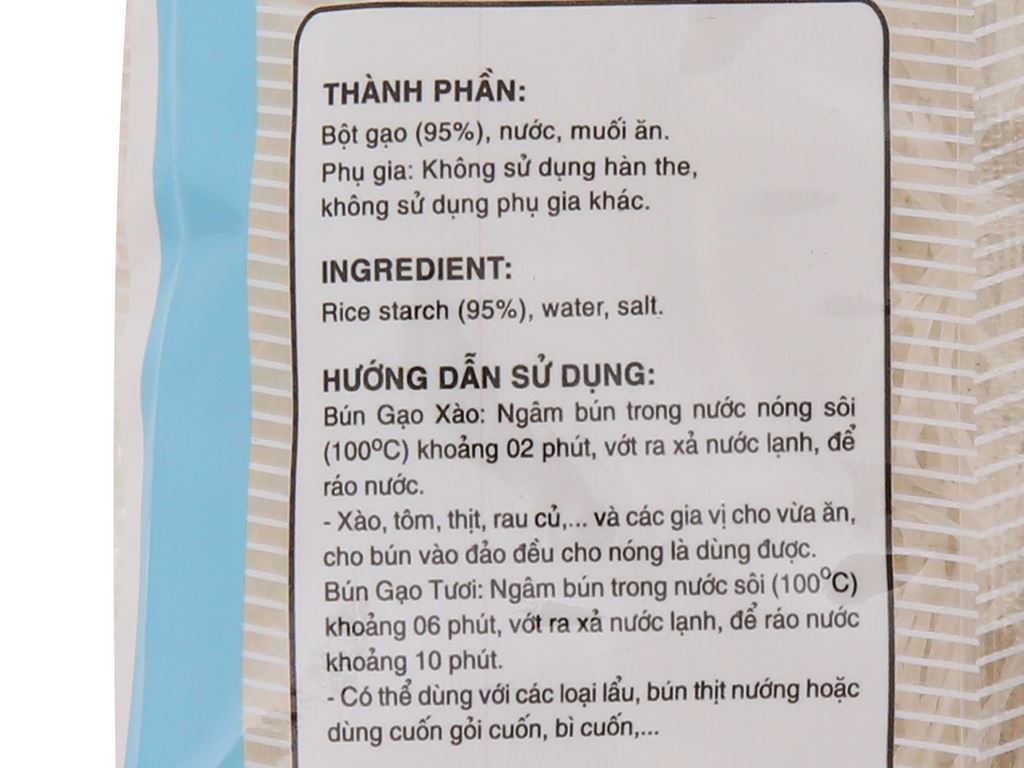 Bún gạo khô Lotus gói 200g 5