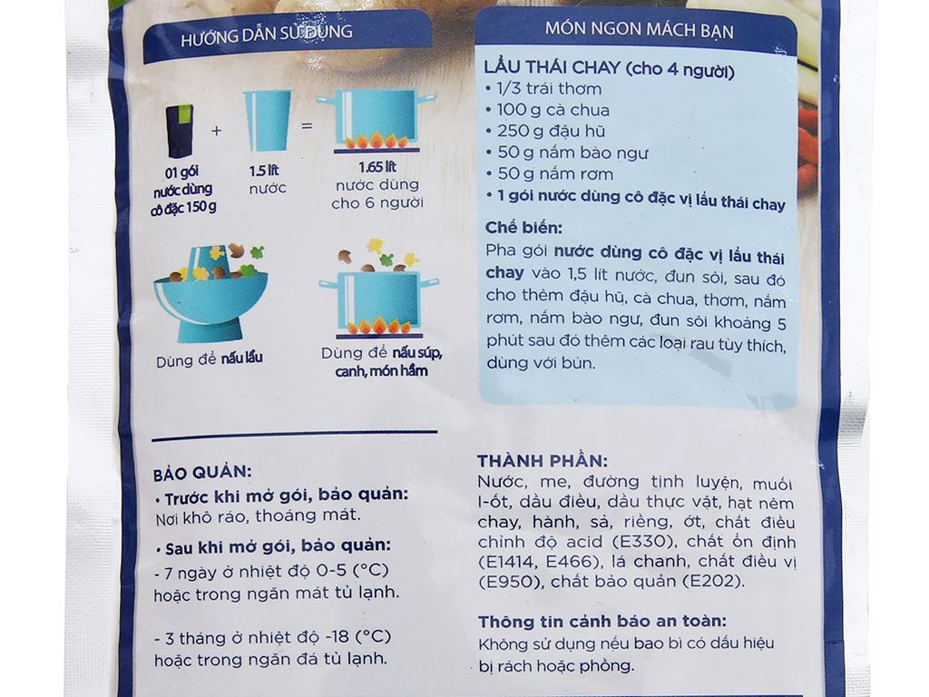 Nước dùng cô đặc lẩu Thái chay SG Food gói 150g 3
