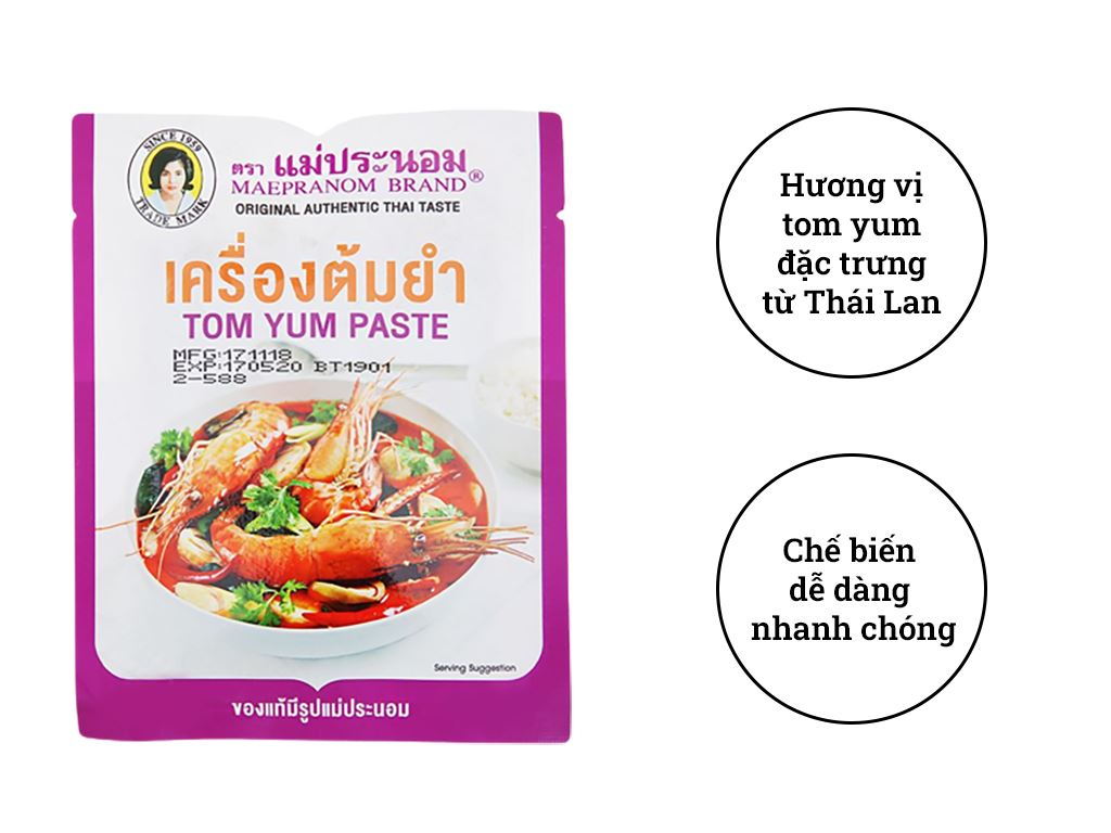 Sốt lẩu Thái Tom yum MaePranom gói 50g 2