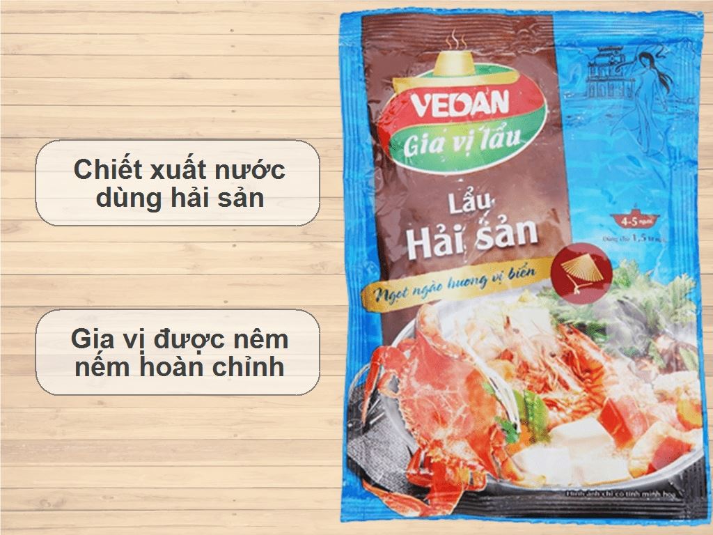 Gia vị nấu lẩu hải sản Vedan gói 60g 2