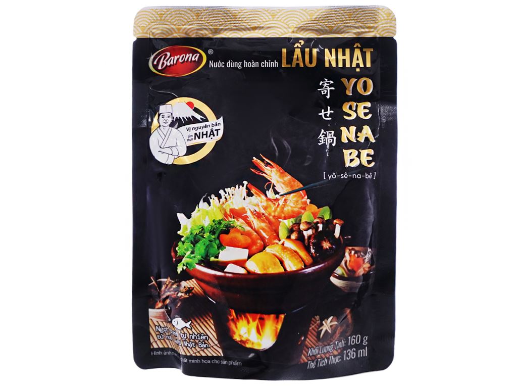 Nước dùng hoàn chỉnh lẩu Nhật Yosenabe Barona gói 160g 1