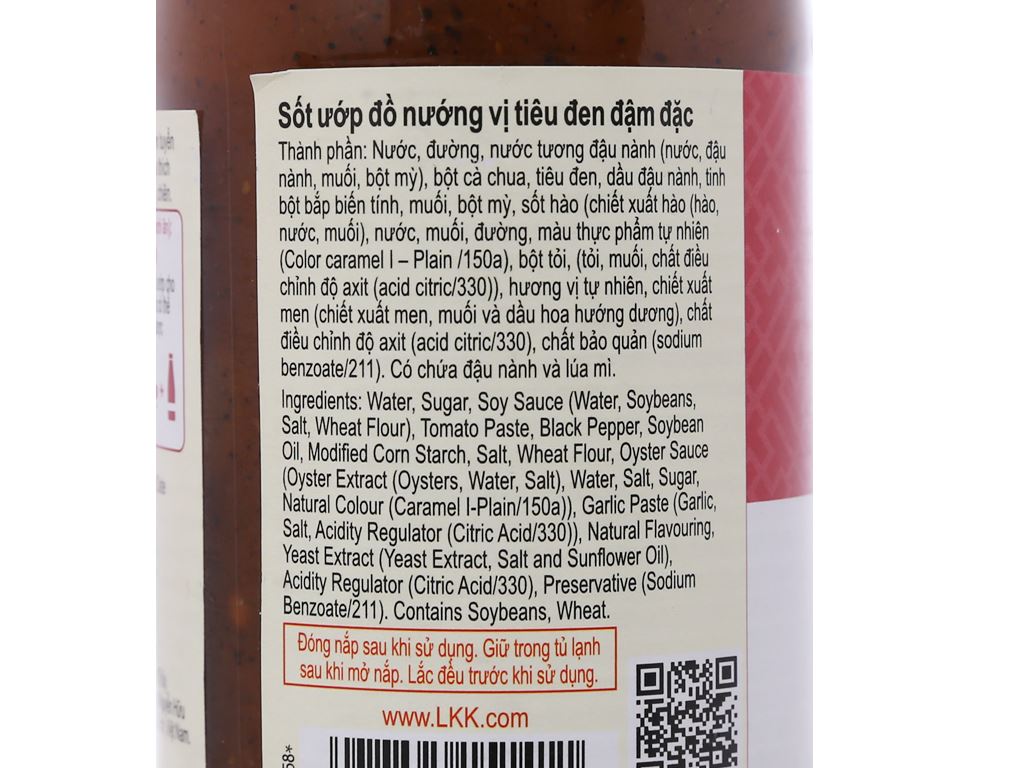 Sốt ướp đồ nướng vị tiêu đen đậm đặc Lee Kum Kee chai 235g 3