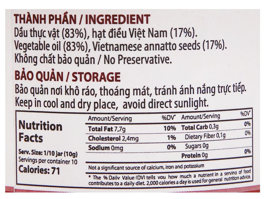 Dầu điều phi Yeshue hũ 100g 4