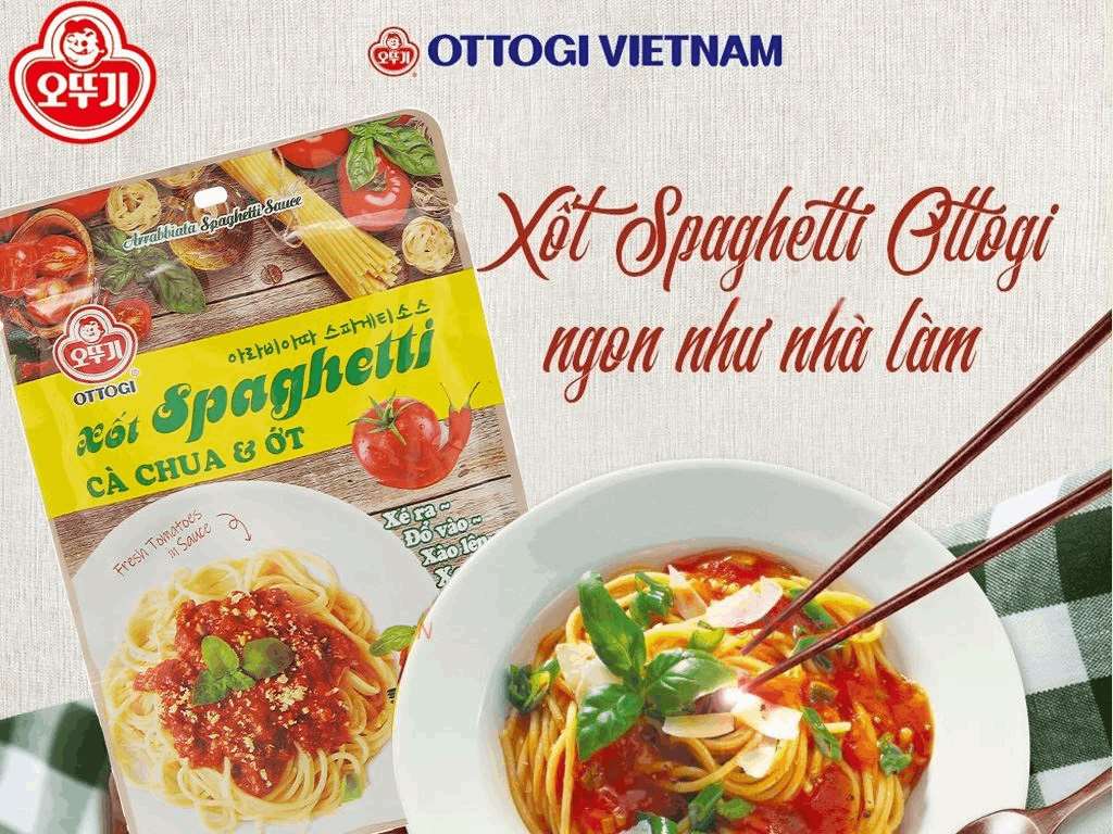 Sốt spaghetti Ottogi có thành phần chính là gì?
