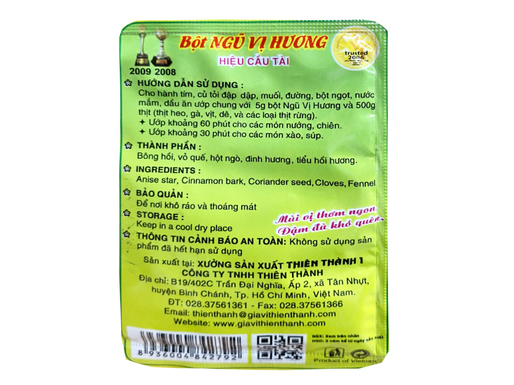 Bột ngũ vị hương Thiên Thành gói 5g 4
