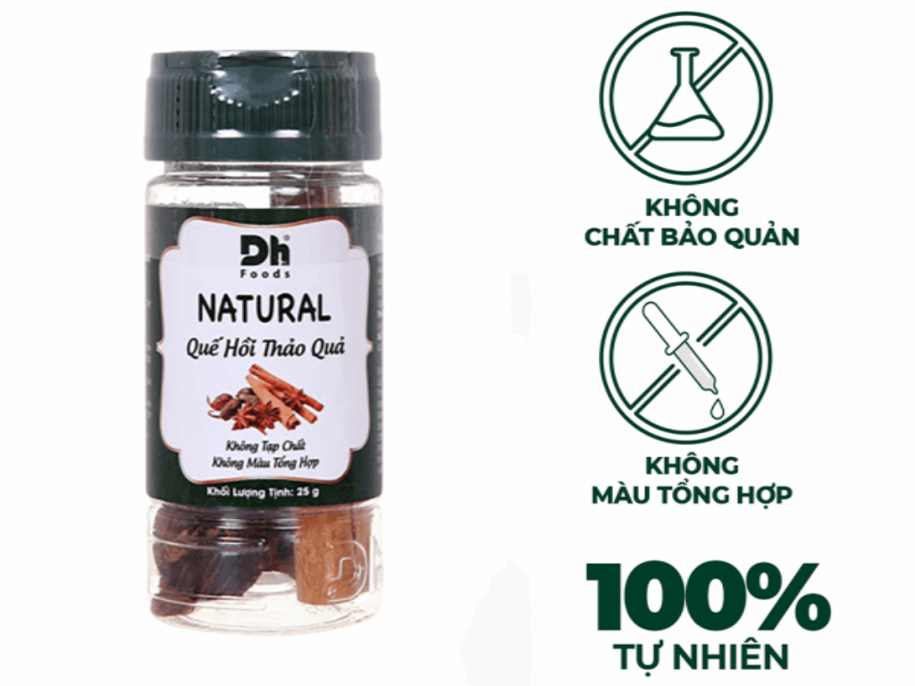 Quế hồi thảo quả Dh Foods hũ 25g 2