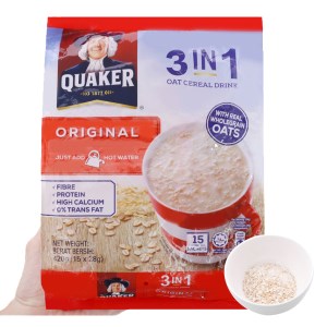 Thức uống yến mạch 3 trong 1 vị truyền thống Quaker bịch 420g